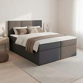 Boxbett Lisa Dunkelgrau ca. 140x200 cm mit Topper
