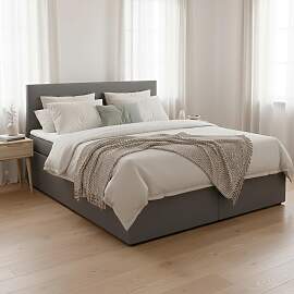 Boxbett Lucy Grau ca. 180x200 cm mit Topper