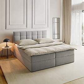 Boxbett Nicole Grau ca. 180x200 cm mit Topper