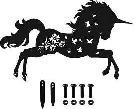 BOXOB Metall Einhorn Gartenstecker Dekoration,