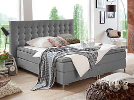 Boxspringbett "Anni", grau (dunkelgrau), 