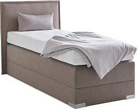 Boxspringbett, beige (dunkelbeige), Liegefläche