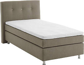 Boxspringbett, beige (schwarz, beige), B:115cm