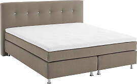 Boxspringbett, beige (schwarz, beige), B:215cm