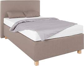 Boxspringbett, beige (strukturstoff beige),