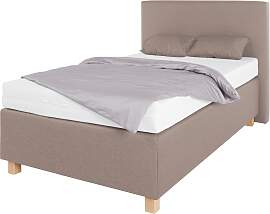 Boxspringbett, beige (strukturstoff beige),