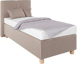 Boxspringbett, beige (strukturstoff beige),