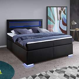 Boxspringbett Cresella Kunstleder mit Beleuchtung