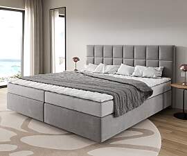 Boxspringbett Dream-Fine Mikrofaser Grau 200x200