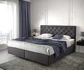 Boxspringbett Dream-Great 180x200 cm Schwarz mit