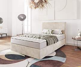 Boxspringbett Dream-Well 120x200 cm Cord Beige mit 