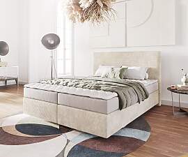 Boxspringbett Dream-Well 160x200 cm Cord Beige mit 