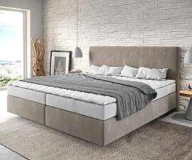 Boxspringbett Dream-Well Mikrofaser Beige 200x200