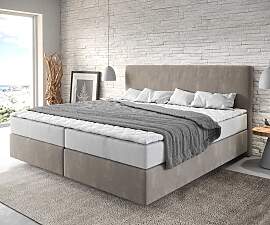 Boxspringbett Dream-Well Mikrofaser Beige 200x200