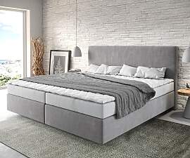 Boxspringbett Dream-Well Mikrofaser Grau 200x200
