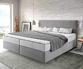 Boxspringbett Dream-Well Mikrofaser Grau 200x200