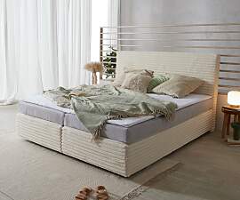 Boxspringbett Dream-Well Plüsch-Cord Beige