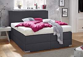 Boxspringbett, grau (anthrazit), Liegefläche B/L: 