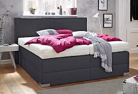 Boxspringbett, grau (anthrazit), Liegefläche B/L: 