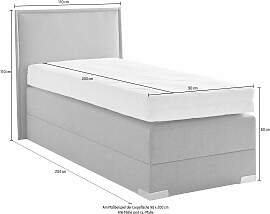 Boxspringbett, grau (anthrazit), Liegefläche B/L: 