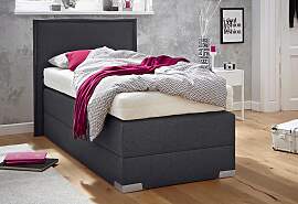 Boxspringbett, grau (anthrazit), Liegefläche B/L: 