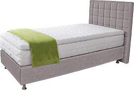 Boxspringbett, grau, B:115cm L:210cm, Microvelours 