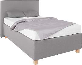 Boxspringbett, grau (strukturstoff grau),