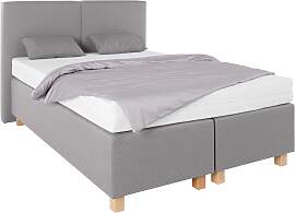 Boxspringbett, grau (strukturstoff grau),