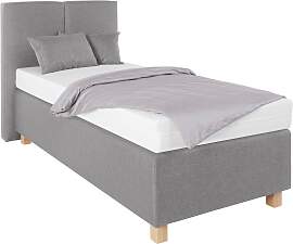 Boxspringbett, grau (strukturstoff grau),