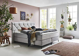 Boxspringbett HOME AFFAIRE "Aiko", grau, 