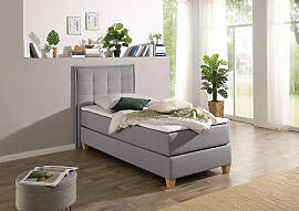 Boxspringbett HOME AFFAIRE, grau, B:110cm L:209cm, 