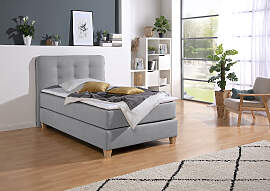 Boxspringbett HOME AFFAIRE, grau, B:138cm L:209cm, 
