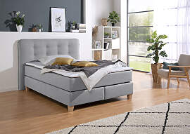 Boxspringbett HOME AFFAIRE, grau, B:158cm L:209cm, 