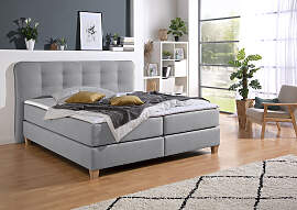 Boxspringbett HOME AFFAIRE, grau, B:198cm L:209cm, 