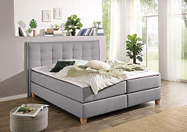 Boxspringbett HOME AFFAIRE, grau, B:200cm L:209cm, 