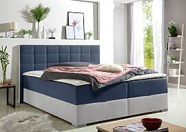 Boxspringbett MAINTAL, blau, L:210cm, Bezug