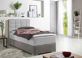 Boxspringbett MAINTAL, grau (hellgrau), L:210cm,