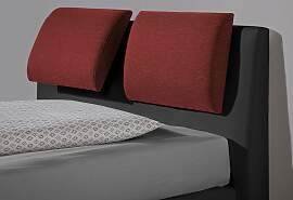 Boxspringbett MAINTAL, rot (rot, schwarz), B:152cm 