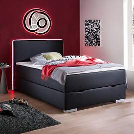 Boxspringbett Merwin Kunstleder mit Beleuchtung