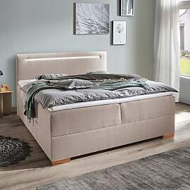 Boxspringbett Noar Webstoff mit Beleuchtung und