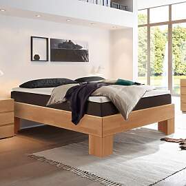 Boxspringbett Port-Louis Buche Massivholz ohne