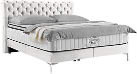 Boxspringbett Queen in Ecru ca. 180x200cm