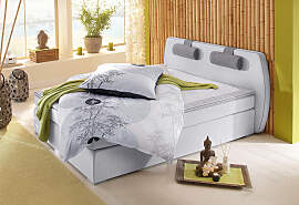 Boxspringbett "Rex", grau (hellgrau,