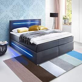 Boxspringbett Shelford Kunstleder mit Beleuchtung