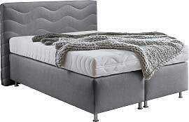 Boxspringbett "Sigma", grau, B:155cm