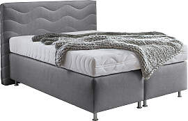 Boxspringbett "Sigma", grau, B:155cm