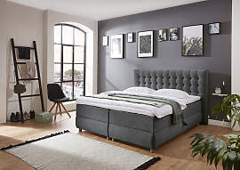 Boxspringbett "Tina", grau (anthrazit),