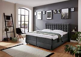 Boxspringbett "Tina", grau (anthrazit),