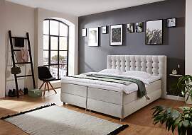 Boxspringbett "Tina", grau (hellgrau),