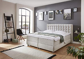 Boxspringbett "Tina", grau (hellgrau),